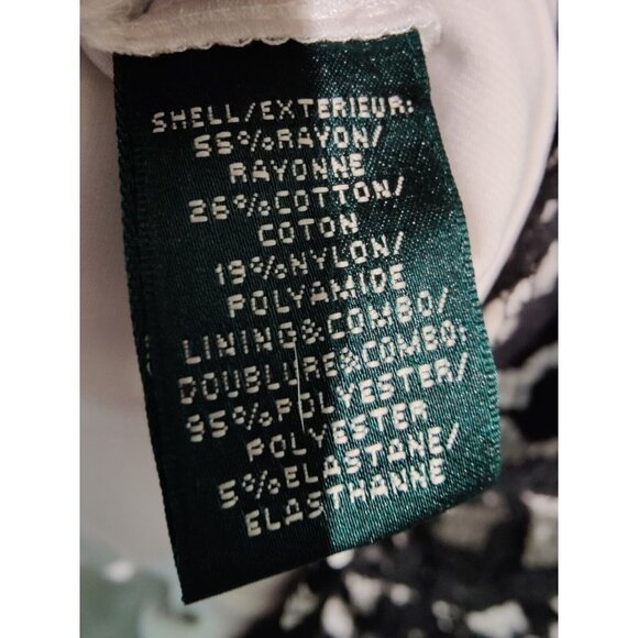 Lauren Ralph Lauren Ivory & Black Lace Bodycon Knee-Length Short Sleeve Dress 4 - Picture 11 of 11